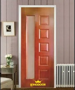 Cửa gỗ công nghiệp HDF veneer KD.6GL-Căm Xe