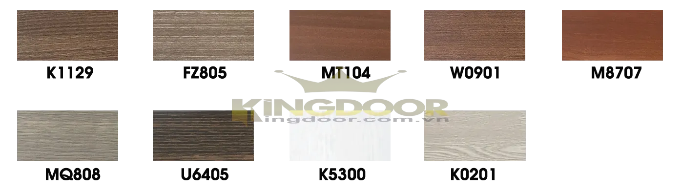 bảng màu cửa nhựa abs