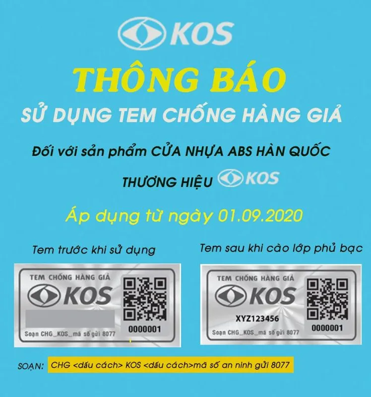 Cửa nhựa ABS Hàn Quốc Kos mẫu mã đẹp