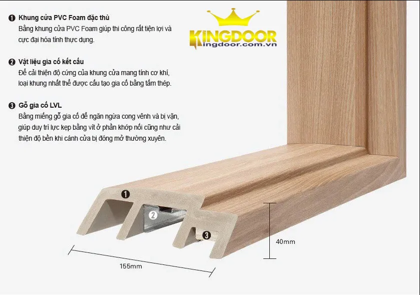 Cửa nhựa giả gỗ phòng ngủ