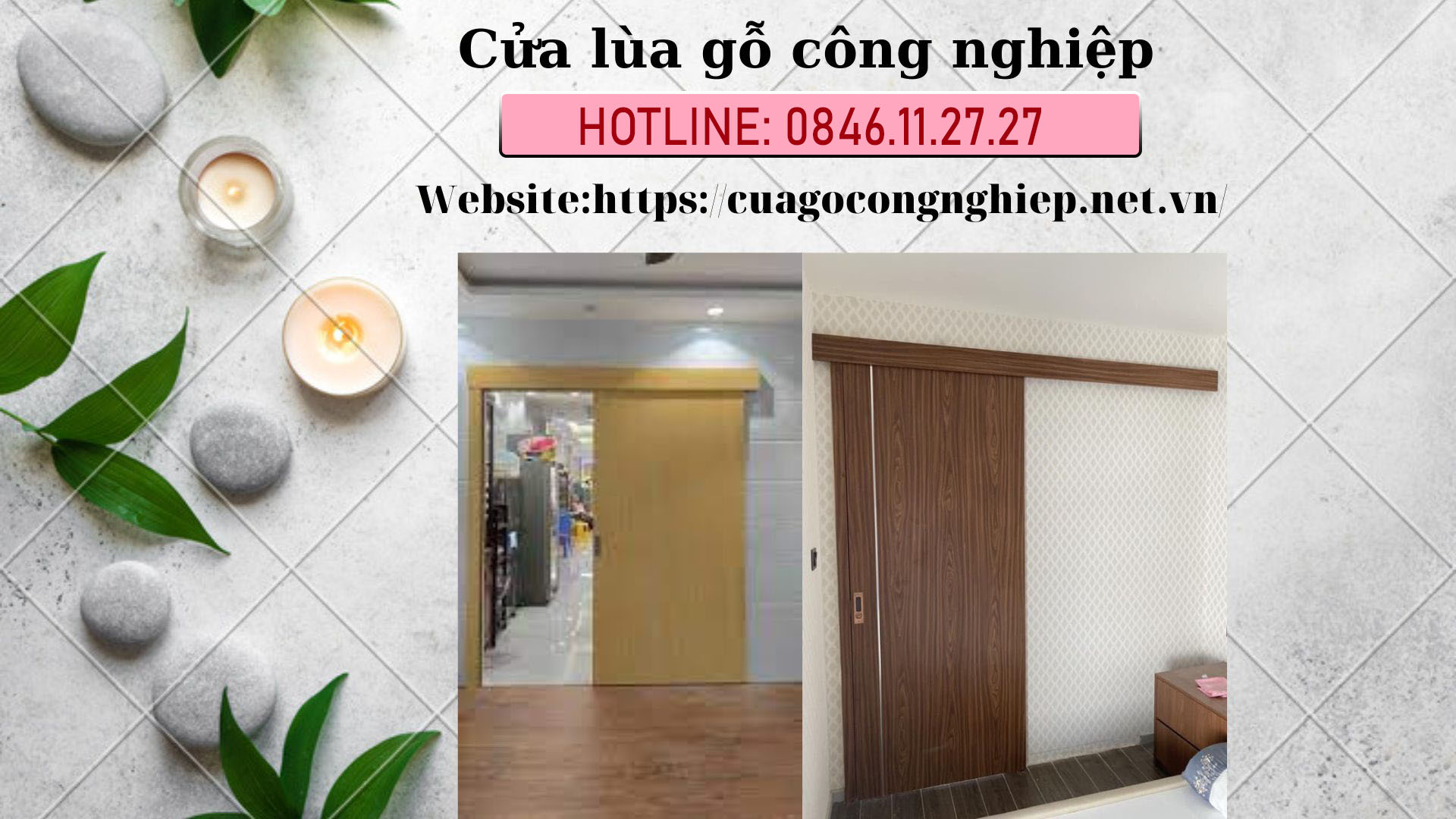 Cửa lùa gỗ công nghiệp