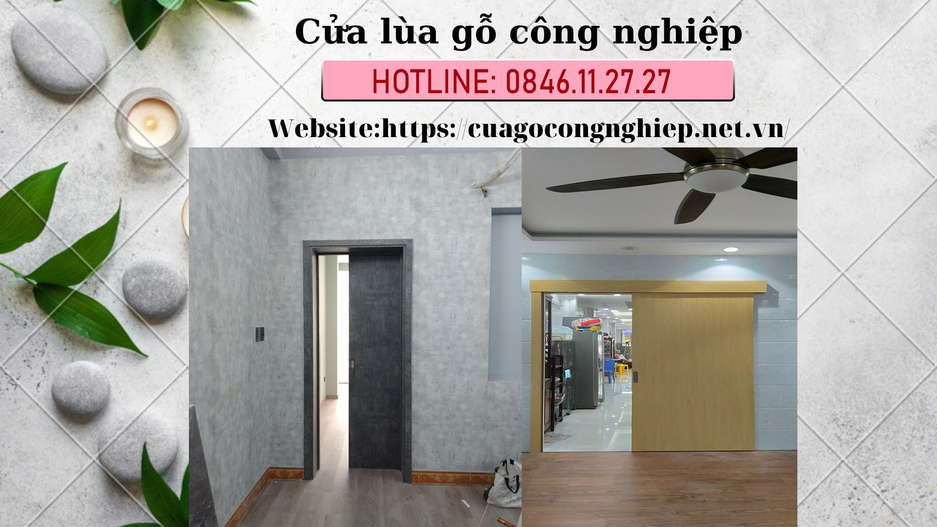 Cửa lùa gỗ công nghiệp