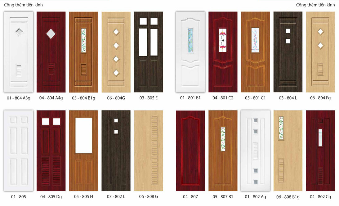 Mẫu cửa nhựa đài loan 