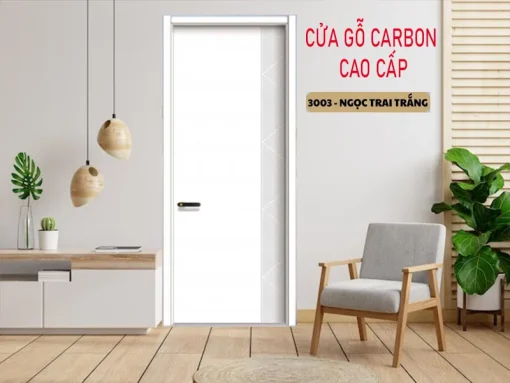 Cửa Gỗ Carbon 3003 – Ngọc Trai Trắng