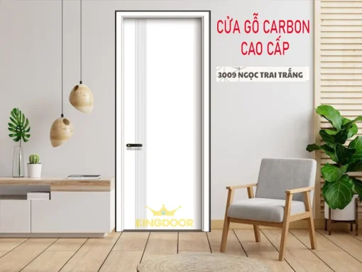 Cửa Gỗ Carbon 3009 – Ngọc Trai Trắng