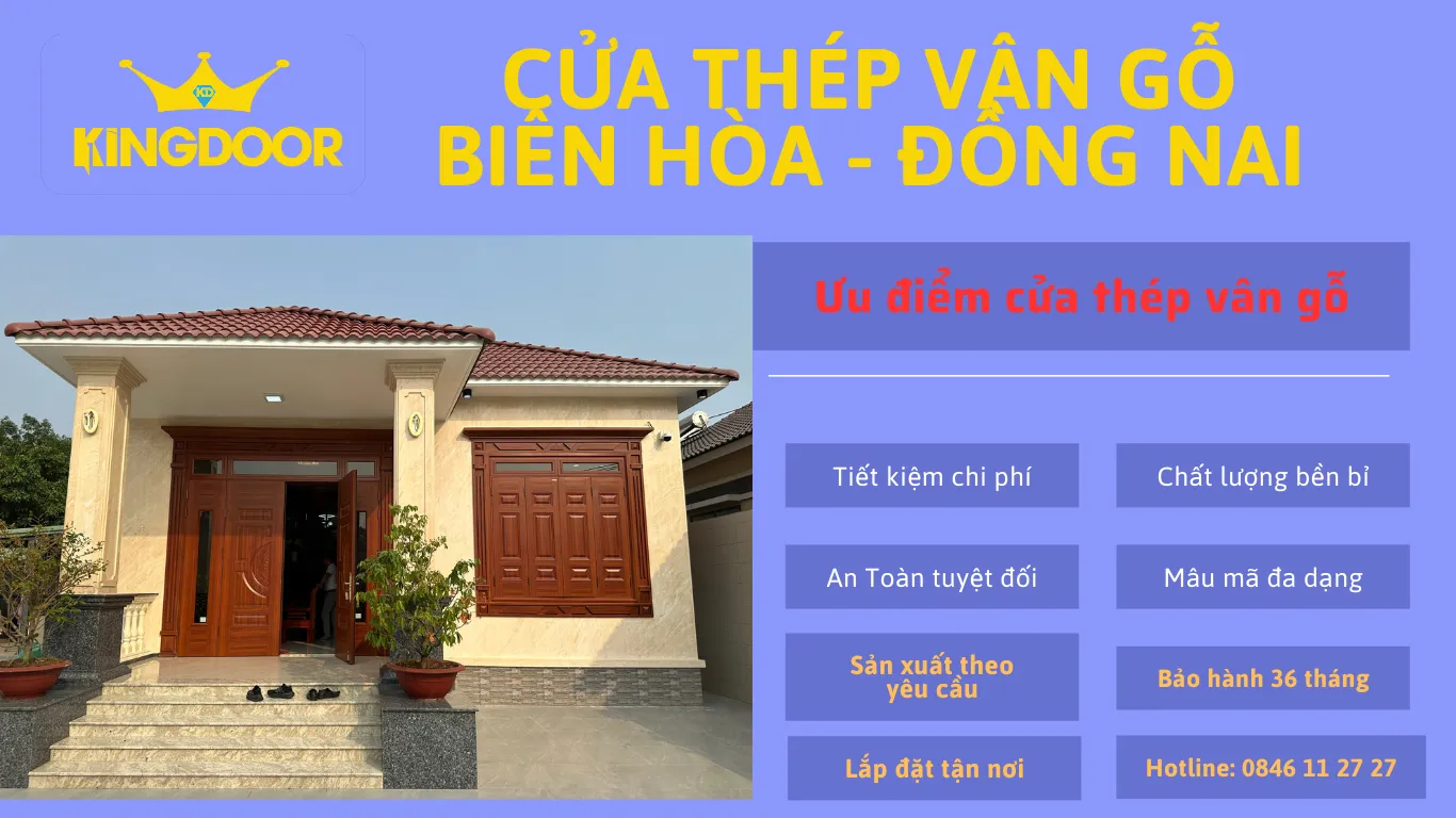 Giá cửa thép vân gỗ tại Biên Hòa - Đồng Nai | Báo giá năm 2024