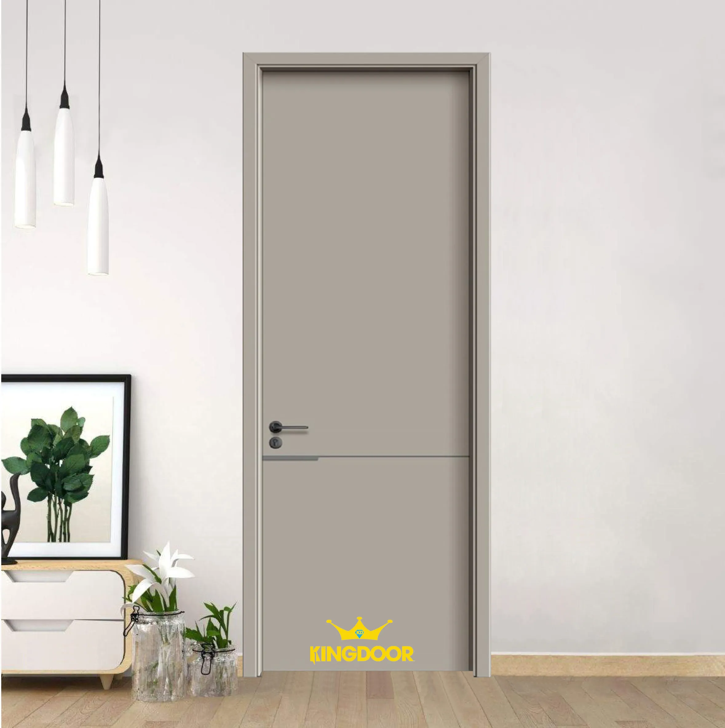 Cửa gỗ carbon LT-004 - Tro đá