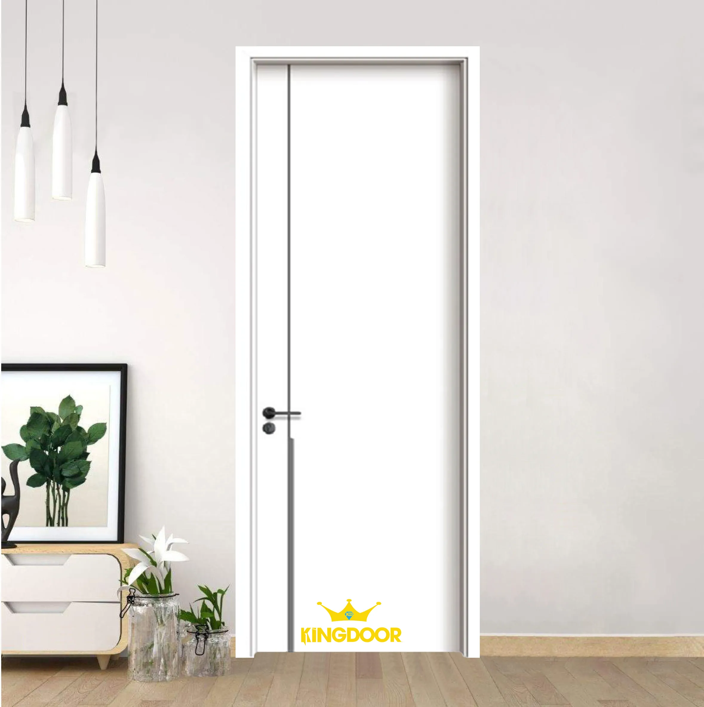 Cửa gỗ carbon LT-008 - Ngọc trai trắng