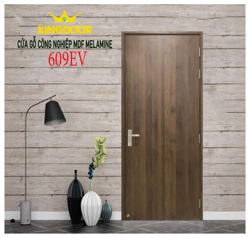 Cửa gỗ công nghiệp MDF phủ melamine KD-609EV