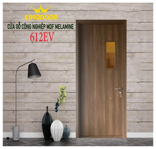 Cửa gỗ công nghiệp MDF phủ melamine KD-612EV