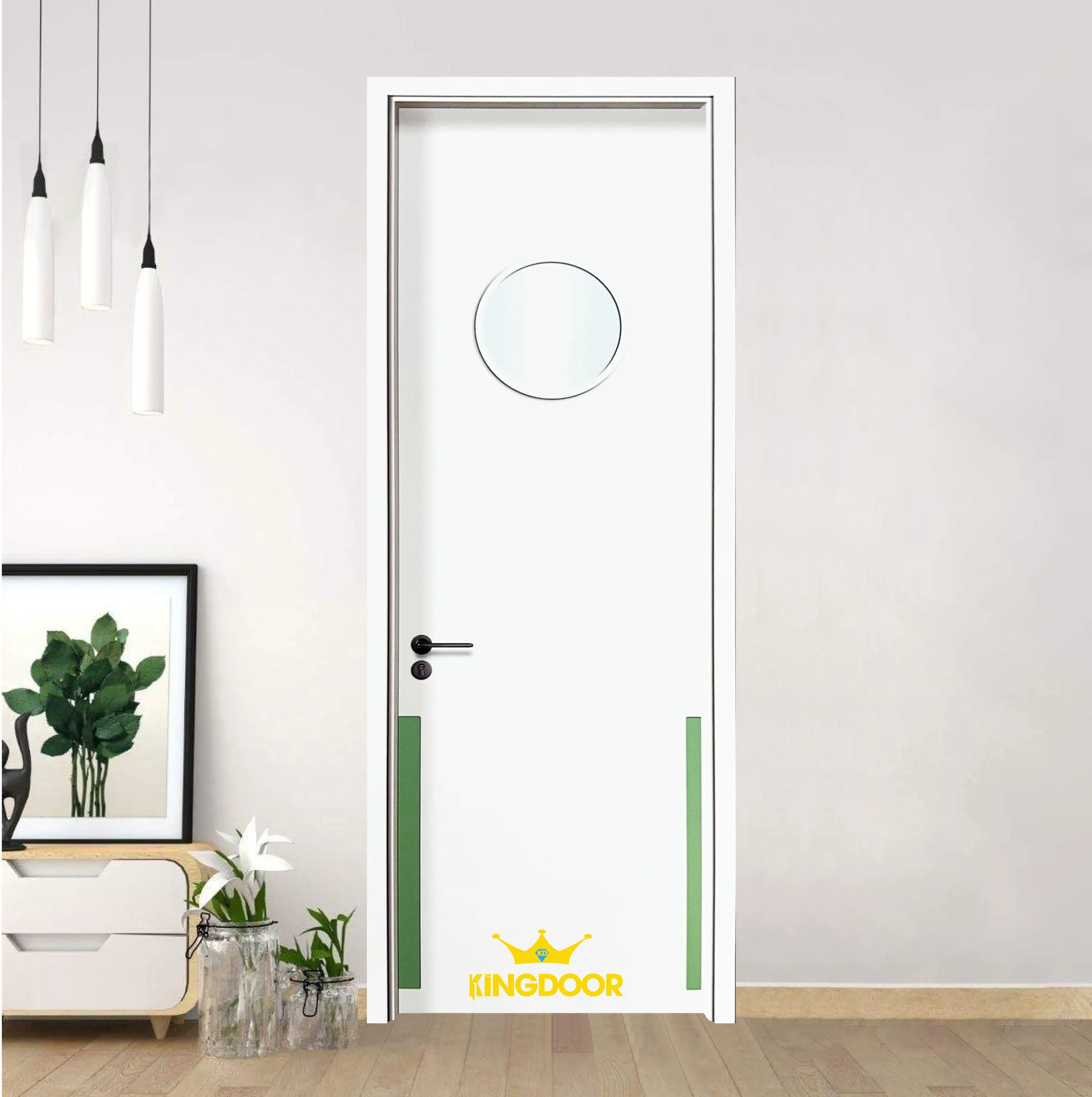 Cửa gỗ carbon 6035 - Màu trắng