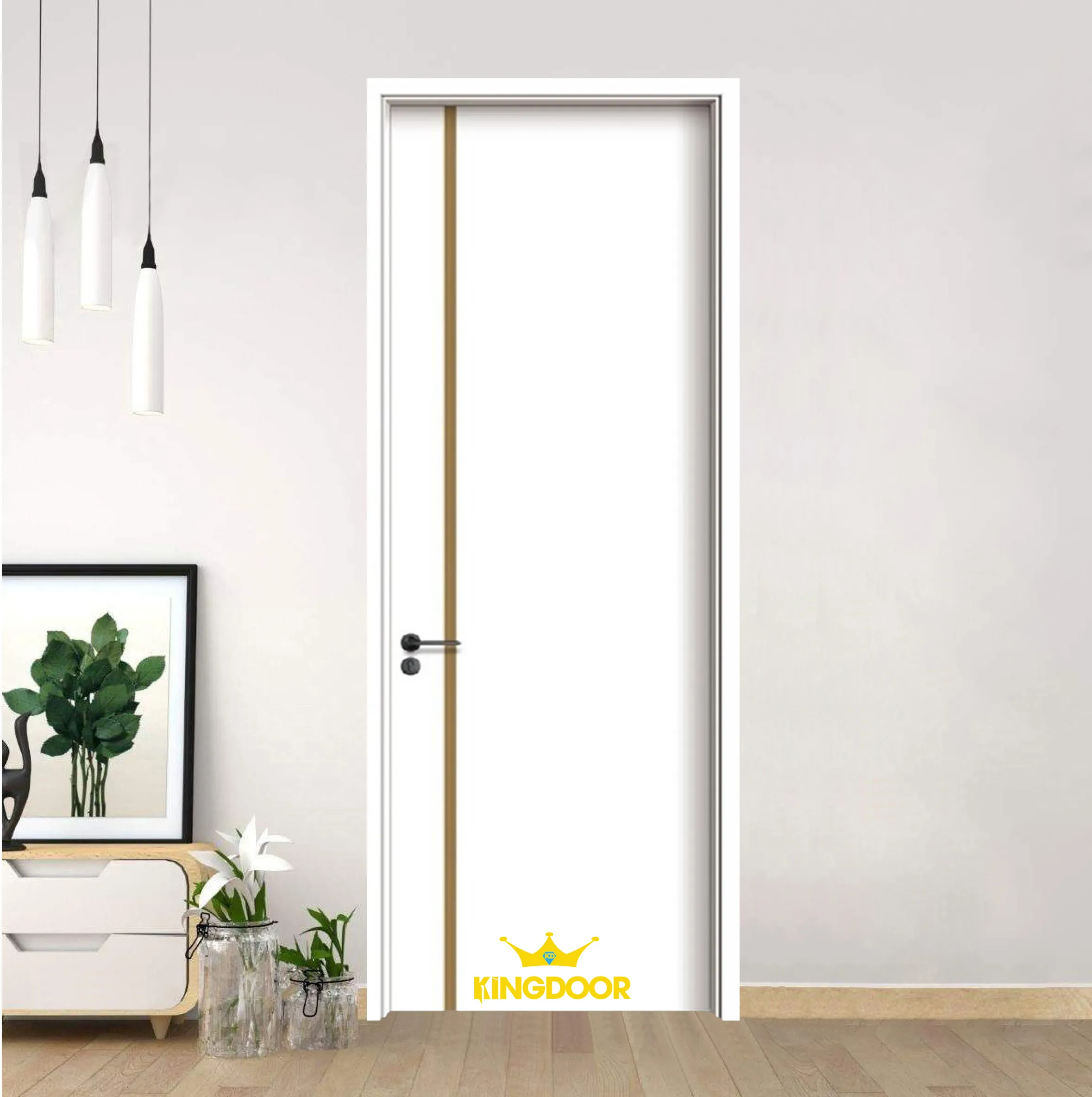 Cửa gỗ carbon LT-001 - Ngọc trai trắng